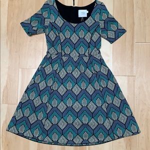 Blue and green motif Anthropologie dress